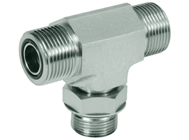 Adjustable tee screw-in union, ORFS-BSP